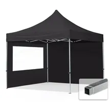 TOOLPORT Faltpavillon Economy 3 x 3 m inkl. 2 Seitenteile schwarz 59015
