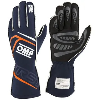 Ompracing Omp First FIA 8856-2018 Handschuhe, Marineblau/Neonorange, Größe L