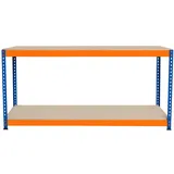 Monster Racking | 2-stufige Werkbank Werkstatttisch Arbeitstisch Garage 300kg 180 x 45 x 90cm