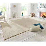 Bt Carpet Wolly Teppich – Wohnzimmerteppich Flachgewebe Kurzflor Woll-Optik Wolle Skandi-Look Esszimmer, Wohnzimmer, Kinderzimmer, Schlafzimmer – Creme, 100x140cm