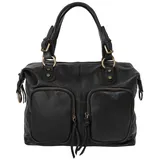 forty° Henkeltasche, echt Leder, Made in Italy schwarz