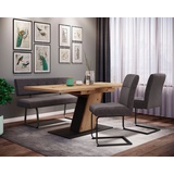 Hela Essgruppe »Luise I G Tisch Sitzbank Stühle«, (Set, 4 tlg.), Ausziehtisch 140 - 180 cm Esszimmer Bestseller, grau