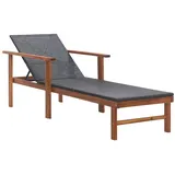vidaXL Sonnenliege Poly Rattan und Massivholz Schwarz