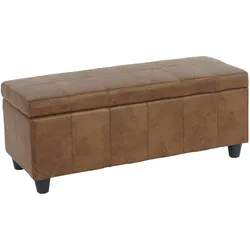 Mendler Aufbewahrungs-Truhe Kriens, Sitzbank Bank, Stoff/Textil, 45x114x45cm ~ Wildlederimitat