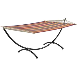 DELUKE® Hängematte mit Gestell DOME [PURE ENTSPANNUNG] Hängematte Outdoor mit Hängemattengestell Für Garten Terrasse 290x150x100cm Mehrfarbig
