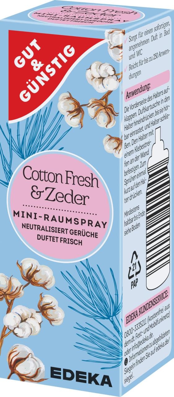 GUT&GÜNSTIG Raumduft-Nachfüller Cotton fresh & Zeder 25,0 ml