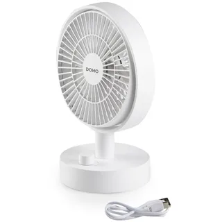 DOMO collection Mini Tischventilator mit Akku, tragbarer usb Camping Ventilator leise, Höhe 24cm