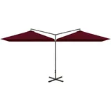 vidaXL Doppel-Sonnenschirm mit Stahlmast Bordeauxrot