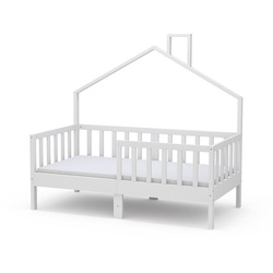 Livinity Kinderbett Jugendbett Justus mit Matratze 70×140 cm weiß 76.5 cm x 148 cm