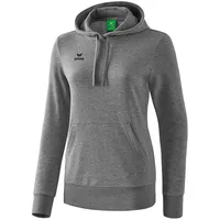 Erima Damen Basic Kapuzen Sweatshirt, Grau Melange, 48