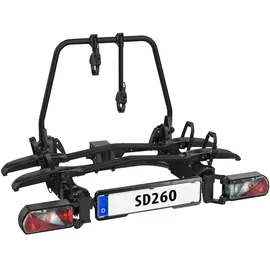 EUFAB Fahrradträger SD260 black, Ausziehbar, 2 Räder für Wohnmobile, Kastenfahrzeuge