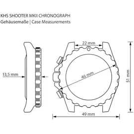 KHS Herrenuhr Chronograph Shooter MKII mit Natoband Oliv