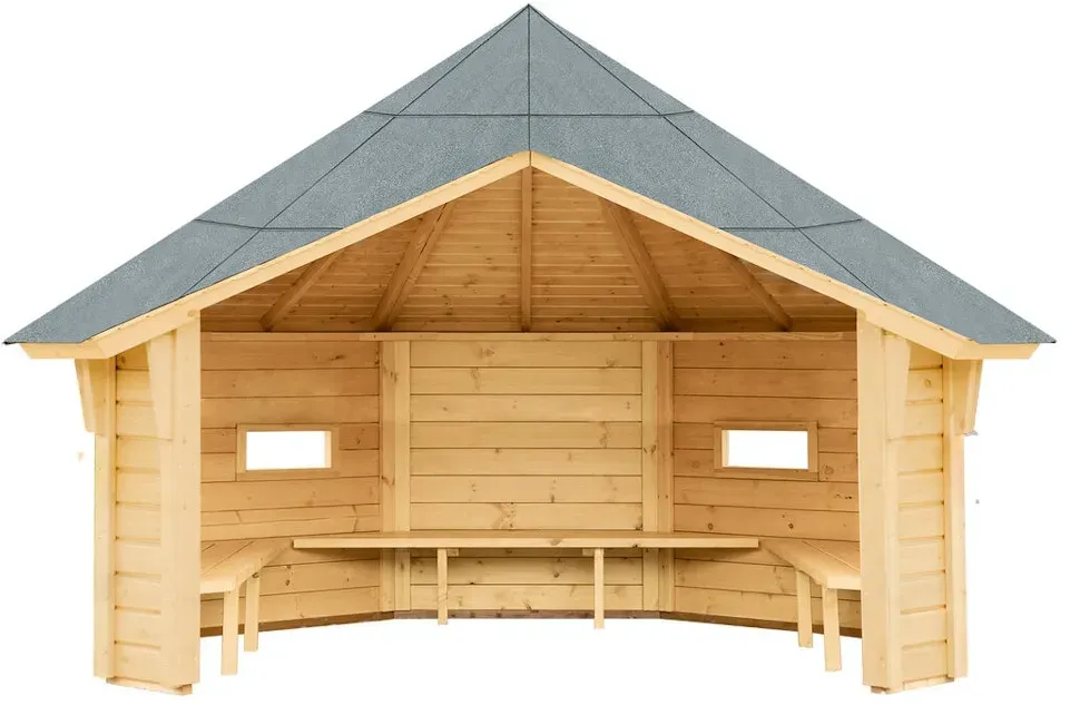 Wolff Finnhaus Wetterschutzhütte / Grillhütte  naturbelassen Ohne Grillanlage