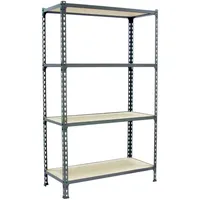 Proregal Schwerlastregal Mid Muli HxBxT 150 x 110 x 40 cm 4 Fachböden Fachlast 200 kg Verzinkt