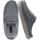 ONCAI Hausschuhe Herren mit Filz,Arch-Unterstützung Memory Foam Pantoffeln und Plüsch Baumwolle Mischung Hüttenschuhe Wolle Haus Slippers mit Gummisohlen Grau EU Größe 47 - 47 EU