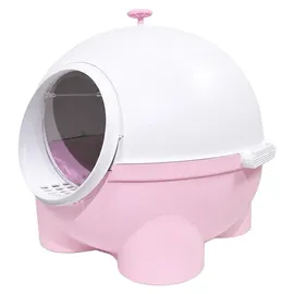 Hti-Living Katzentoilette geschlossen Rosa/Weiß