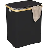 Wenko Wäschekorb Ecori 41 x 50 cm Polyester Schwarz