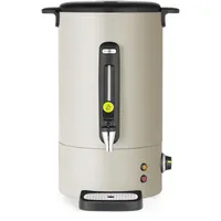 HENDI Heißgetränkespender, UNIQ, für Glühwein und Wasser, tropffreier Zapfhahn, Wasserstandsanzeige, Glühweinkocher, Heißgetränkeautomat, 16L, 230V/1650W, 357x380x(H)502mm, Edelstahl, PP, wollweiß