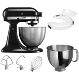 KitchenAid 4,3 L 5K45SS Classic Küchenmaschine Set 2 + Schüssel 4,8 L + Spritzschutz, Farbe:Onyx Schwarz