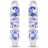 vira jewels Creolen Vira Jewels Silber 925 rhodiniert mit 6 Tansaniten weiß