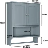 Wandschrank Für Das Badezimmer Mit Handtuchhalter, Badezimmerschrank Mit 2 Türen Und Offenen Regalen, Wandregal Für Das Wc, Badezimmer-medizinschrank