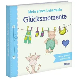 Media Verlag Babyalbum: Mein erstes Lebensjahr - Glücksmomente. Blau