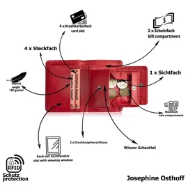 Josephine Osthoff Handtaschen-Manufaktur Josephine Osthoff Geldbörse klein Damen Herren rot