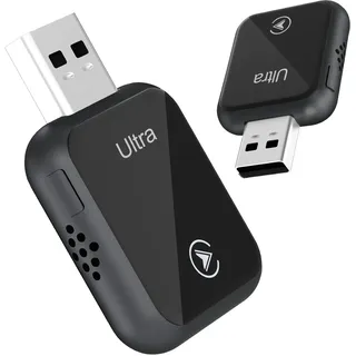 2-in-1 Wireless CarPlay Adapter: Supports CarPlay + Android Car, Bluetooth 5.0 Wireless Connection, Plug & Play, Compatible with iOS 12+/Android11+ & Cars from 2016 (Schwarz, 2 in 1)