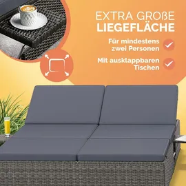 CASARIA Sonnenliege 200 x 160 x 33 cm Grau/Anthrazit