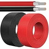 NAUC Solarverlängerungskabel für Solarpanel - Solarleitung Solarkabel für Solarmodule - Photovoltaik-Kabel - Kabel 6 mm2 - 25 Meter - TÜV, Farben: Schwarz, Rot