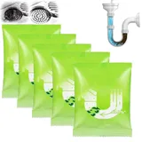 Leistungsstarkes Rohrbaggerpulver, Entferner für Abflussverstopfungen, Abflussreiniger und -desodorierer, Mehrzweck-Rohrreiniger für Küche, Bad und Toilette (5 Pcs)