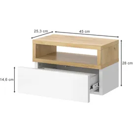 Vicco Nachtschrank Urbano 45 x 28 x 28 cm Braun/Weiß