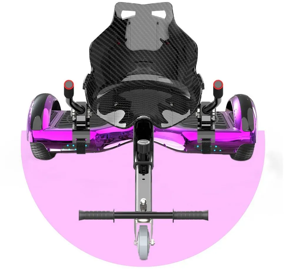 RCB TECH Balance Scooter Kart Set, 6,5 Zoll Hoverboard mit Sitz für Kinder, Hoverboard mit Go-Kart, 120,00 W, 12,00 km/h, bis zu 10 km Reichweite, keine Straßenzulassung rosa|schwarz