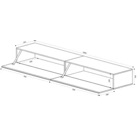 doporro F02 TV-Lowboard 200 cm Braun Holz