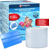 Veddelholzer Pool Reparaturset wasserdichtes unterwasser Klebeband 10 cm x 150 cm Transparentes Abdichtband, Flex Tape, Flickzeug zum Abdichte...