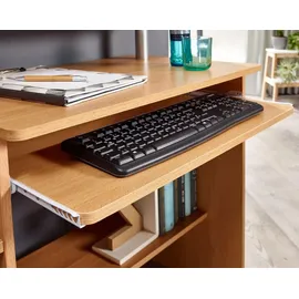 KADIMA DESIGN Computertisch mit Tastaturauszug, Und Drucker-Ablage platzsparend, Buche 94x48x90 cm