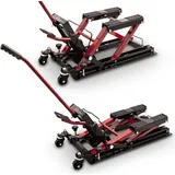 Bituxx Motorradheber Heber Montageständer Hebebühne Montageheber Motorradhebebühne Hydraulisch Lifter Bock ATV Quad bis 680Kg Rot MS-17320