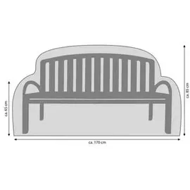 Dehner Abdeckung für Gartenbank 3-Sitzer 170 x 85 x 70 cm Grau