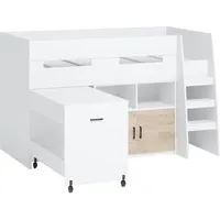 Hti-Living Hochbett 90 x 200 cm MDF weiß