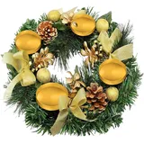 Adventskranz Künstlich - Weihnachtsdeko, Modern, Kerzenhalter, Tischdekoration - Weihnachtskranz (A-015)