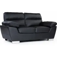 Ledersofa aus rekonstituiertem Leder und PVC "Dallas" - 169 x 88 x 90 cm - 2-Sitzer - Schwarz