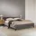 Idimex Polsterbett LAVORO Einzelbett 140x200, grau - Bett mit Lattenrost und Samtstoffbezug, Bettgestell mit gepolstertem Kopfteil, modernes Design, Robus... - Grau