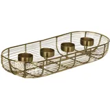 EGLO LIVING Adventskranz Hagony, Kerzenhalter Gestell für 4 Kerzen, Advent Kerzenständer für Teelichte, Tischdeko Weihnachten aus Metall in Gold, 40,5 x 14 cm