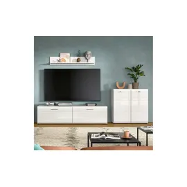 Möbel Kraft Wohnkombination ¦ weiß ¦ Maße (cm): B: 255 H: 160