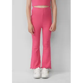 s.Oliver Gerippte Leggings mit Flared Leg und All-over-Print pink 128