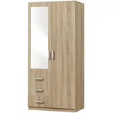 [en.casa] Kleiderschrank Bodolz 176x80x52 cm mit Spiegel
