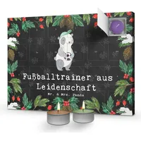 Mr. & Mrs. Panda Duftkerzen Adventskalender Fußballtrainer Leidenschaft - Schwarz - Geschenk, Dankeschön, Verein Fußball, Arbeitskollege, Kolleg... - Schwarz