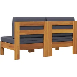 vidaXL Lounge Mittelsofas braun/grau 2 St.