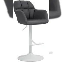 CLP Barhocker Natoma Kunstleder schwarz/Metall matt weiss