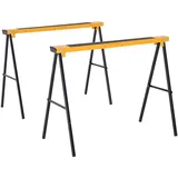 DURHAND 2er-Set Arbeitsbock Sägepferd Klappbar Unterstellbock rutschfest Metall Gelb 99,5 x 50 x 76 cm